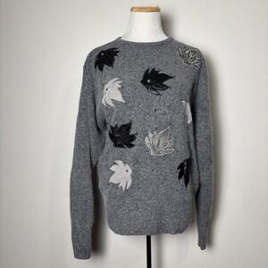 Donagain VTG Silk Angora Wool Sweater Womens L Indie Goth Cottage‎ Retro